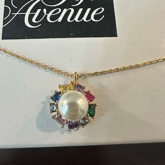 Kate Spade Candy Shop Imitation Pearl Halo Pendant Necklace, 17" + 3" extender - Picture 4 of 4
